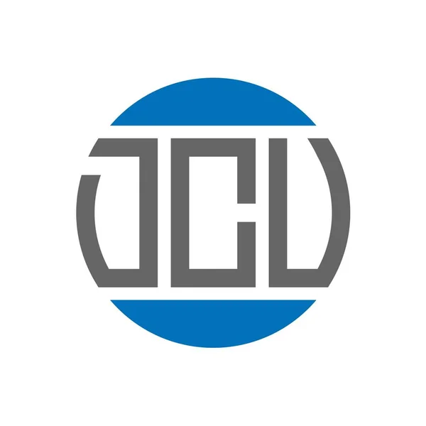 白い背景にDcuの手紙のロゴデザイン Dcuクリエイティブイニシャルサークルロゴコンセプト Dcuレターデザイン — ストックベクタ