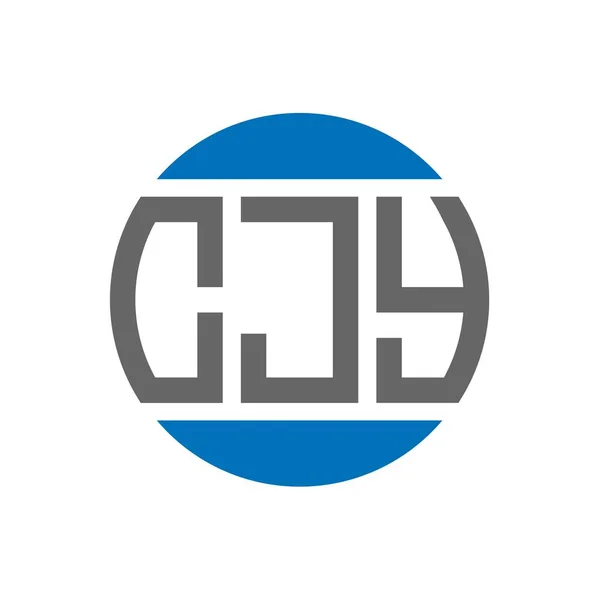 Návrh Loga Cjy Bílém Pozadí Cjy Kreativní Iniciály Kruhové Logo Stock Vektory