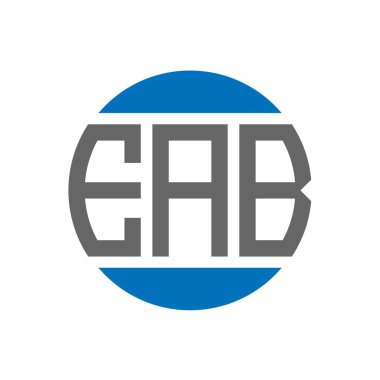 Beyaz arka planda EAB harfi logo tasarımı. EAB yaratıcı paraf dairesi logosu. EAB harf tasarımı.