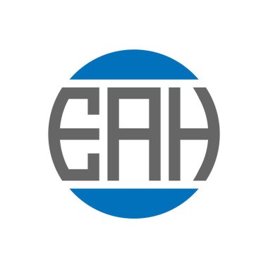 Beyaz arka planda EAH harf logosu tasarımı. Yaratıcı harfler çemberinin logosu. EAH harf tasarımı.