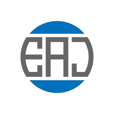 Beyaz arka planda EAJ harf logosu tasarımı. EAJ yaratıcı paraf dairesi logosu. EAJ harf tasarımı.