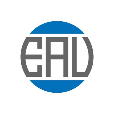 Beyaz arka planda EAU harf logosu tasarımı. EAU yaratıcı paraf dairesi logosu. EAU harf tasarımı.