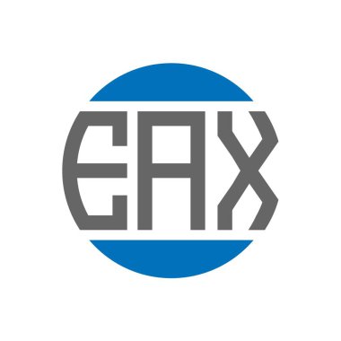 Beyaz arka planda EAX harfli logo tasarımı. EAX yaratıcı paraf dairesi logosu. EAX harf tasarımı.