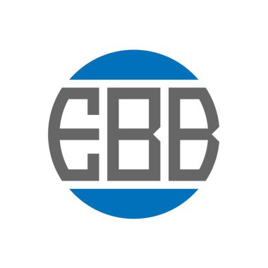 Beyaz arkaplanda EBB harfi logo tasarımı. EBB yaratıcı paraf dairesi logosu. EBB harf tasarımı.