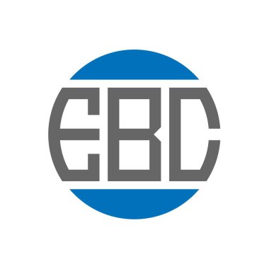Beyaz arka planda EBC harf logosu tasarımı. EBC yaratıcı paraf dairesi logosu. EBC harf tasarımı.