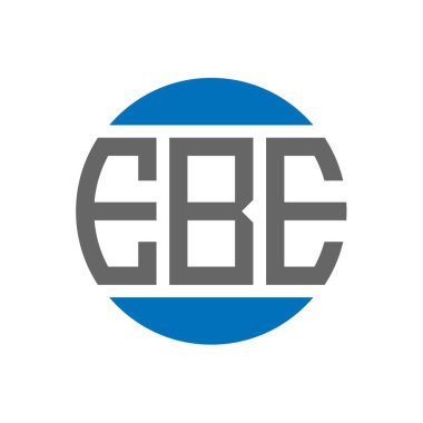 Beyaz arka planda EBE harf logosu tasarımı. EBE yaratıcı baş harfler daire logosu konsepti. EBE harf tasarımı.