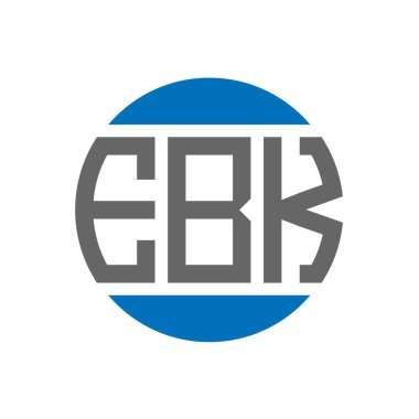 Beyaz arkaplanda EBK harf logosu tasarımı. EBK yaratıcı paraf dairesi logosu. EBK harf tasarımı.