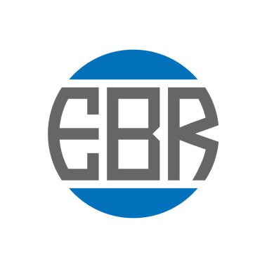 Beyaz arka planda EBR harf logosu tasarımı. EBR yaratıcı paraf dairesi logosu. EBR harf tasarımı.