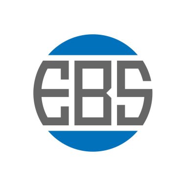 Beyaz arka planda EBS mektup logosu tasarımı. EBS yaratıcı baş harfler daire logosu konsepti. EBS harf tasarımı.