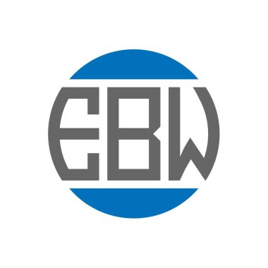 Beyaz arka planda EBW harf logosu tasarımı. EBW yaratıcı paraf dairesi logosu. EBW harf tasarımı.