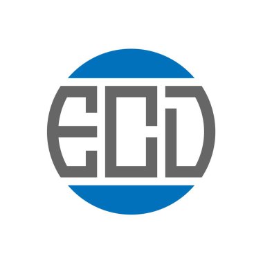 Beyaz arkaplanda ECD harfli logo tasarımı. ECD yaratıcı baş harfler daire logosu konsepti. ECD harf tasarımı.