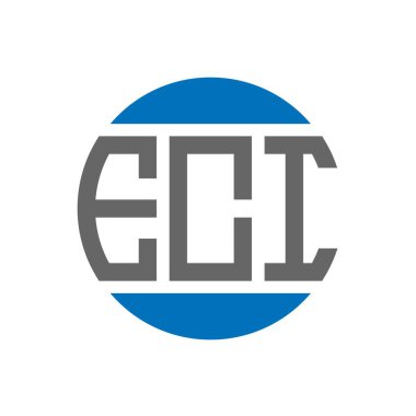 Beyaz arka planda ECI harf logosu tasarımı. ECI yaratıcı paraf daire logosu konsepti. ECI harf tasarımı.