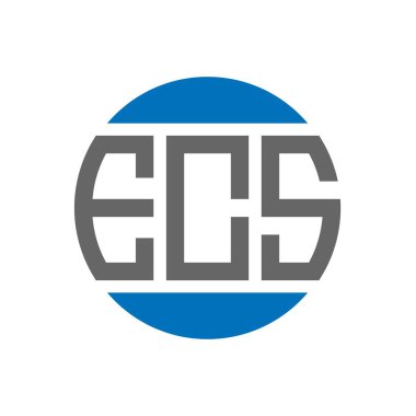 Beyaz arka planda ECS harf logosu tasarımı. ECS yaratıcı paraf daire logosu konsepti. ECS harf tasarımı.