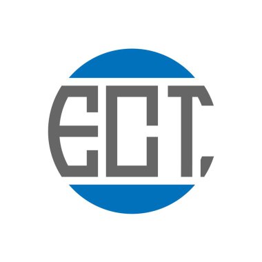 Beyaz arka planda elektroşok cihazı logosu tasarımı. Elektroşok yaratıcı paraf dairesi logosu. ECT harf tasarımı.