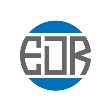 Beyaz arka planda EDR harf logosu tasarımı. EDR yaratıcı paraf daire logosu konsepti. EDR harf tasarımı.