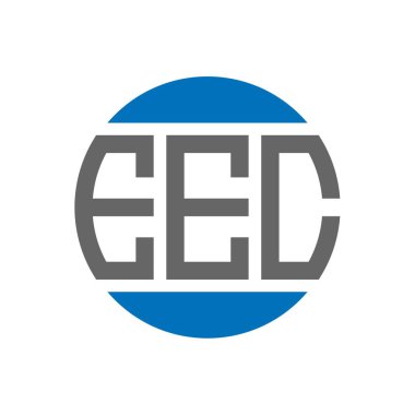 Beyaz arka planda EEC harf logosu tasarımı. EEC yaratıcı paraf daire logosu konsepti. EEC harf tasarımı.