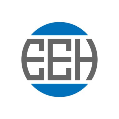 Beyaz arka planda EEH harf logosu tasarımı. EEH yaratıcı harfler daire logosu konsepti. EEH harf tasarımı.