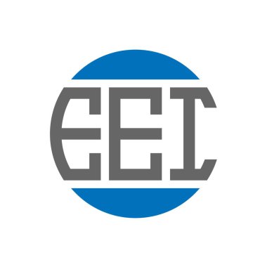 Beyaz arka planda EEI harf logosu tasarımı. EEI yaratıcı baş harfler daire logosu konsepti. EEI harf tasarımı.