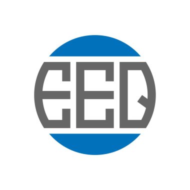 Beyaz arka planda EEQ harfi logo tasarımı. EEQ yaratıcı paraf daire logosu konsepti. EEQ harf tasarımı.