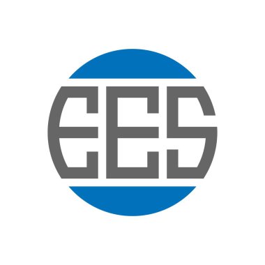 Beyaz arkaplanda EES harf logosu tasarımı. EES yaratıcı paraf daire logosu konsepti. EES harf tasarımı.