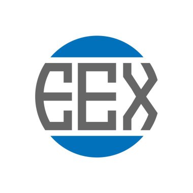 Beyaz arka planda EEX harfli logo tasarımı. EEX yaratıcı baş harfler daire logosu konsepti. EEX harf tasarımı.