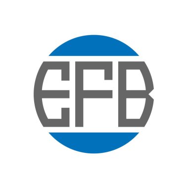 Beyaz arka planda EFB harfi logo tasarımı. EFB yaratıcı paraf daire logosu konsepti. EFB harf tasarımı.