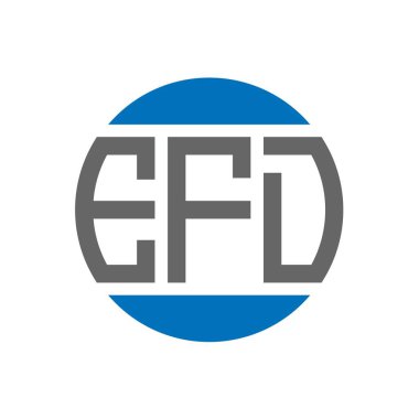 Beyaz arka planda EFD harf logosu tasarımı. EFD yaratıcı paraf daire logosu konsepti. EFD harf tasarımı.