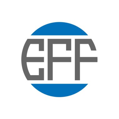 Beyaz arkaplanda EFF harf logosu tasarımı. EFF yaratıcı paraf dairesi logosu. EFF harf tasarımı.
