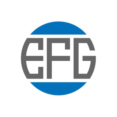 Beyaz arka planda EFG harf logosu tasarımı. EFG yaratıcı paraf dairesi logosu. EFG harf tasarımı.