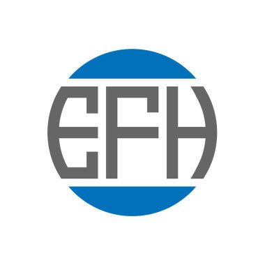 Beyaz arka planda EFH harf logosu tasarımı. EFH yaratıcı paraf dairesi logosu. EFH harf tasarımı.