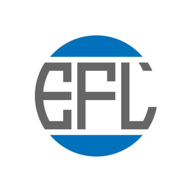 Beyaz arka planda EFL harf logosu tasarımı. EFL yaratıcı paraf dairesi logosu. EFL harf tasarımı.