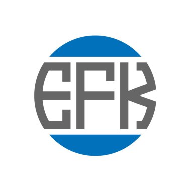 Beyaz arkaplanda EFK harf logosu tasarımı. EFK yaratıcı paraf dairesi logosu. EFK harf tasarımı.