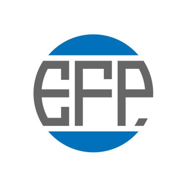 Beyaz arkaplanda EFP harf logosu tasarımı. EFP yaratıcı paraf dairesi logosu. EFP harf tasarımı.