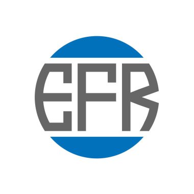 Beyaz arka planda EFR harf logosu tasarımı. EFR yaratıcı paraf daire logosu konsepti. EFR harf tasarımı.