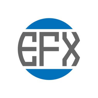 Beyaz arkaplanda EFX harf logosu tasarımı. EFX yaratıcı paraf dairesi logosu. EFX harf tasarımı.
