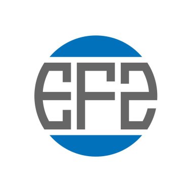 Beyaz arkaplanda EFZ harf logosu tasarımı. EFZ yaratıcı paraf dairesi logosu. EFZ harf tasarımı.