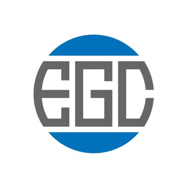 Beyaz arkaplanda EGC harf logosu tasarımı. EGC yaratıcı paraf dairesi logosu. EGC harf tasarımı.