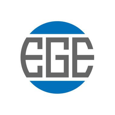 Beyaz arkaplanda EGE harf logosu tasarımı. EGE yaratıcı baş harfler daire logosu konsepti. EGE harf tasarımı.