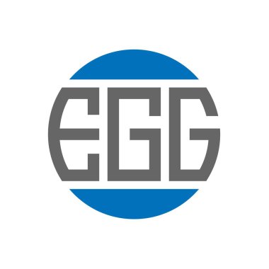 Beyaz arkaplanda EGG harf logosu tasarımı. EGG yaratıcı paraf dairesi logosu. EGG harf tasarımı.