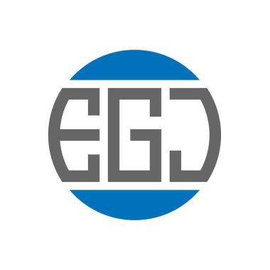Beyaz arka planda EGJ harf logosu tasarımı. EGJ yaratıcı paraf daire logosu konsepti. EGJ harf tasarımı.