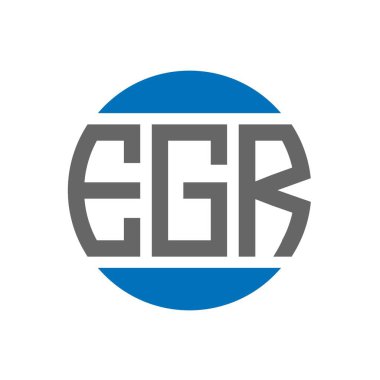 Beyaz arka planda EGR harf logosu tasarımı. EGR yaratıcı paraf daire logosu konsepti. EGR harf tasarımı.