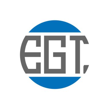 Beyaz arka planda EGT harf logosu tasarımı. EGT yaratıcı paraf daire logosu konsepti. EGT harf tasarımı.