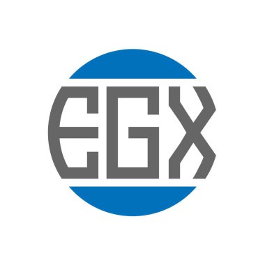 Beyaz arkaplanda EGX harf logosu tasarımı. EGX yaratıcı paraf dairesi logosu. EGX harf tasarımı.