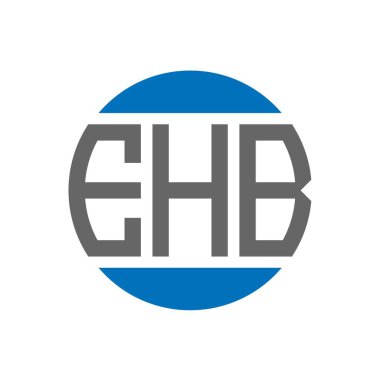 Beyaz arkaplanda EHB harf logosu tasarımı. EHB yaratıcı paraf dairesi logosu. EHB harf tasarımı.
