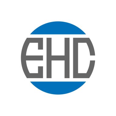 Beyaz arka planda EHC harf logosu tasarımı. EHC yaratıcı paraf dairesi logosu. EHC harf tasarımı.