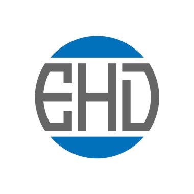 Beyaz arkaplanda EHD harf logosu tasarımı. EHD yaratıcı paraf dairesi logosu. EHD harf tasarımı.