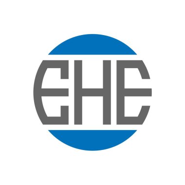 Beyaz arkaplanda EHE harf logosu tasarımı. EHE yaratıcı paraf dairesi logosu. EHE harf tasarımı.