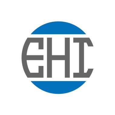 Beyaz arka planda EHI harf logosu tasarımı. EHI yaratıcı paraf daire logosu konsepti. EHI harf tasarımı.