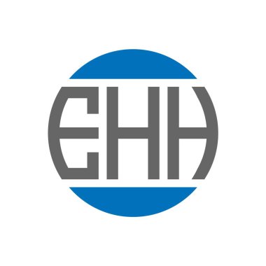 Beyaz arka planda EHH harf logosu tasarımı. EHH yaratıcı harfler daire logosu konsepti. EHH harf tasarımı.