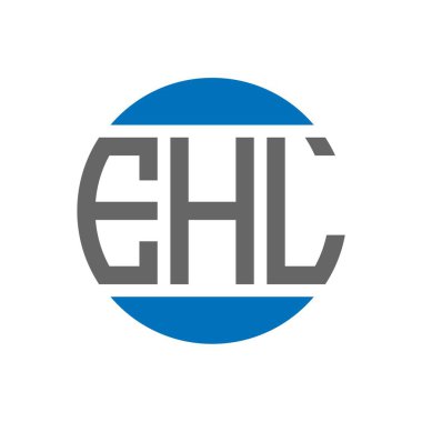 Beyaz arkaplanda EHL harf logosu tasarımı. EHL yaratıcı paraf dairesi logosu. EHL harf tasarımı.